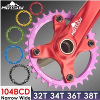 AliExpress NONE MOTSUV 104BCD Narrow Wide Chainring Aluminum Alloy Round 32T 34T 36T 38T MTB Bike Crank Wear Resistant Cycling Replacement Parts