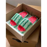 Watermelon Slippers Women 2026 Spring Summer Cute Cartoon Slippers Soft EVA Thick Sole Non Slip Indoor Outdoor Shower Slides