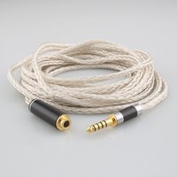 HiFi 16 Core OCC Silver Plated Headphone Earphone Extension Cable For xlr 2.5mm 3.5mm 6.5mm 4.4mm male to 4.4mm female
