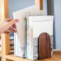 1Pc Heavy duty black walnut bookshelf, book blocking wooden stand, creative book blocking stand, thick and sturdy