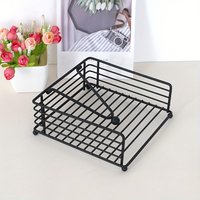 Square Iron Flat Napkin Holder, Tabletop Paper Napkin Dispenser Decor for Kitchen Dining Room Restaurant