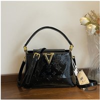 2025 Women's Letter Embossed Premium Textured Bag - Designer Style Summer Patent Leather, Shoulder Crossbody
