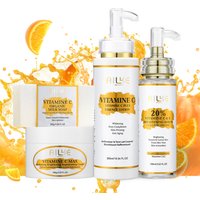 AILKE Vitamin C Set, Reduce Dark Spots, with Lightening Body Lotion, Even Tone Face Cream, Whitening Serum, Brightening Soap