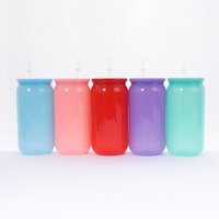 16oz Colorful Plastic Cups With Lids And Straws Replacement Lids For Can Shaped Lced Coffee Cups Cute Tumbler Cup