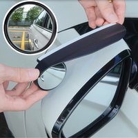2-Pack Car Blind Spot Mirrors, Multifunctional Integrated Rearview Mirror Rain Shields, Rain Cover for Rainy Days, Expands