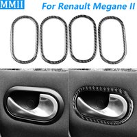 For Renault Megane II 2004-2008 Carbon Fiber Inner Door Handle Switch Frame Panel Cover Trim Car Accessories Interior Sticker