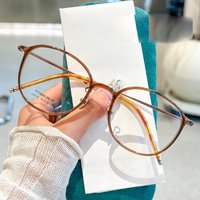 ALICIA Luxury Ultra light TR90 Pure Titanium Fashion Retro Round Spectacle Full Frame Optical Prescription Frames Woman Men