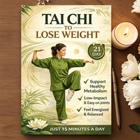 Tai Chi Walking Weight Loss Program, a 28-Day Progressive Training Plan Suitable for the Elderly Gentle, Joint-Friendly, Low-Impact, with Chair Support, Suitable for Indoor and Outdoor Use. Improve