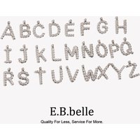 E.B.belle Mini Twists Letter Silver Pendant Hypoallergenic 18K Gold Plated Accessories 316L Stainless Steel Pendants
