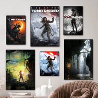 Tomb Raider Game LaraCroft Movie Sticky Posters Whitepaper Sticker DIY Room Bar Cafe Posters Wall Stickers