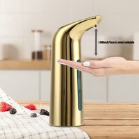 Large Capacity 13.53 Ounces (400ml) Infrared Sensor Touchless Automatic Foam Hand Soap Dispenser, with a High-End Gold-Colored Bottle. Smart Sensor Liquid Container, Suitable for Hand Washing, Kitchen