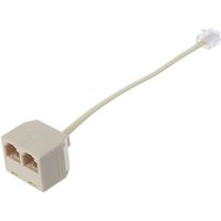 RJ11 to Double RJ11 Socket Female Port Splitter, RJ11 Plug to 2 Adapter Telephone Wire Cat3 6P4C Connector 1 to 2