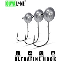 Jig Head Hook 1X Rockfish Ajing Fishing Hooks For Soft Worm Lure Bass Fish Pesca Goods 0.8-7g 5pcs/Bag Pike Trout Accessories