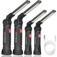 1/2/3/5Pcs Magnetic COB LED Flashlight Portable USB Rechargeable Work Light Hanging Lamp with Built-in Battery Camping Torch