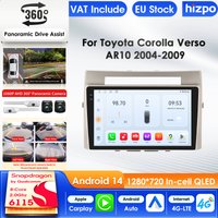 Hizpo Autoradio für Toyota Corolla Verso AR10 2004 - 2009 Audio-Multimedia-Player Android Auto CarPlay GPS Bluetooth 9 Zoll Intelligenter Bildschirm QLED-Display Automotive Head Unit Navigation 5G