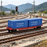 1Pcs Simulation Mini Container Truck Shipping Box Model DIY Sand Table Railway Scene Layout Materials Diorama Accessory
