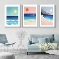 Modern Abstract And Minimalist Palm Tree Beach Landscape Art Poster Canvas Prints Mural Living Room Bedroom Home Decoration