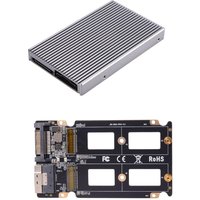 SlimSAS / MCIO to Dual M.2 NVMe 2280 Adapter Aluminum Enclosure PCIe 4.0 / 5.0 Gen4/ Gen5 2x NVMe SSD Converter Card High Speed