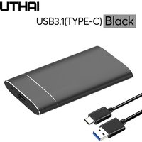 UTHAI T37 MSATA to USB3.0 HDD Enclosure Aluminum Alloy Adapter Mini-SATA SSD to USB3.1 Type-C HDD Case for 1.8 inch Sata3 Box