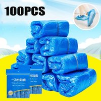 100PCS disposable waterproof shoe cover plastic non-slip foot cover indoor PE padded shoe cover