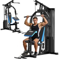 All-in-One Multifunktionales Heimtrainer-Gerät, Ganzkörper-Krafttraining, Einstellbares Gewicht, Fitness-Trainer für Brust, Arme, Rücken und Beine