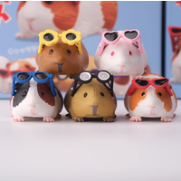 Guinea Pig With Sunglasses Blind Box Cute Mini Anime Action Figure Model Toys Kawai Desktop Decoration Collection Christma Gifts