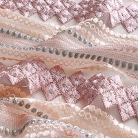 Dusty Pink 3D Embroidered Soft Tulle Lace Fabric Textured Material for Qipao Dresses & Evening Gowns Sewing Accessories