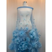 2026 Nigerian Lace fabrics 3D Flower Tulle Mesh Lace Fabric High Quality French African Net Lace for Women Wedding