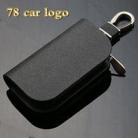 Leather Car Key Case Cover WIth car logo For Maserati Bentley Tesla Volvo BMW Land-Rover Audi Mercedes-Benz Ferrari RAM Smart LI