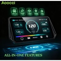 Aoocci D6A 6,1-calowy ultra-szeroki inteligentny wyświetlacz z radarem 77GHz BSD i TPMS, 2K podwójna kamera samochodowa, podwójny Bluetooth, Moto GPS/nawigacja