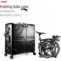 XXF Folding Bike Case, Travel Suitcase, Waterproof Trolley Bag for 16" Brompton Bikes with Storage Accessories