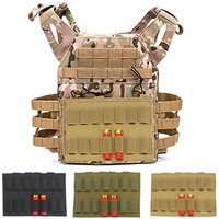 14 Rounds Tactical Hunting 12/20 Gauge Shotgun Shells Holder Pouch Bullets Chemlight Pen Battery Holder Carrier MOLLE Panel