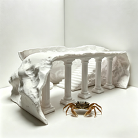 3D Printed Fish Tank Cave, Artificial Roman Column Simulated Fish Hiding Shelter Viewing Ports Plastic Aquarium Cave Tunnel