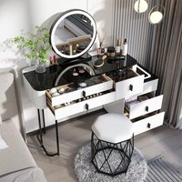 Nordic Smart Dresser Wireless Charging Light Bedroom Makeup Vanities Table Multi-functional Princess Dressing Table