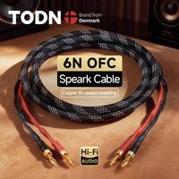 CYKO 1 PCS 6N OFC Speaker Cable 24K Gold Plated Banana/Y/Pin Plug Copper tin-plated shielding Audio Cable for Amplifier Speaker