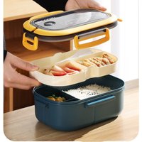 Boîte à déjeuner mignonne pour enfants, compartiments pour micro-ondes, Bento, école, Camping en plein air, pique-nique, récipient alimentaire Portable