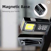 Multifunctional Mini COB LED Flashlight USB Rechargeable Flashlight With Clip Magnet Work Light Camping Walking Pocket Lamp