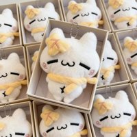 20/1PCS Cute Cartoon Plush Doll Pendant Maple Leaf Cat Keychain Hanging Keychain Plush Doll Accessories