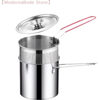 【M】304 Stainless Steel Deep Fryer With Frying Basket Multifunction Small Pot For Kitchen Chicken Fish Cooking Tool