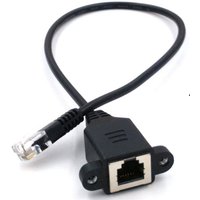RJ12 RJ45 6p6c telephone extension cable 1:1 male to female cable with shield brand 27cm length black color