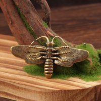 Hot Sale 1/3Pcs Brass Moth Sculpture Figurine For Desk Decor Vintage Collecton Study Room & Bookshelf Ornament