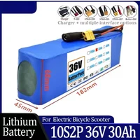 Batterie lithium-ion 18650 10S2P 36V 30000mAh 1000W haute puissance et haute capacité pour moto et scooter 36V