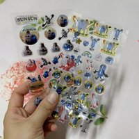 Cartoon Retro Food Style 3D Relief Jelly Transparent Sticker Creativity Student Handmade Notebook Interesting Decoration Toy