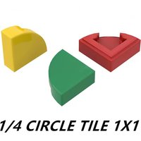 200PCS 1/4 CIRCLE TILE 1X1 Compatible 25269 Round & Angles Self-Locking Bricks Building Blocks Toys Accessories