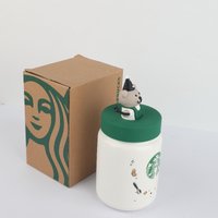 Starbucks Magician Bear Inspired Ceramic Mug 435ml Bearista Silicone Top Heat Resistant Collectible Gift For Coffee Lovers