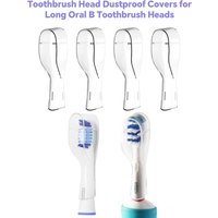 4 Count Long Toothbrush Heads Dustproof Covers Caps Compatible with Oral B Electric Toothbrush Heads, Long Brush Head Protectors