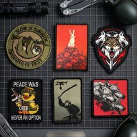 Tactical Patch Printed Animal Morale Badge Hook Loop Military Armband Backpack Decoration Sticker for Clothes