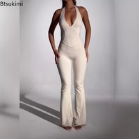 New Sexy V-neck Jumpsuit Gym Women Training Yoga Suit Sportswear Women Sports Jumpsuit Fitness Rompers Stretch Workout Bodysuits