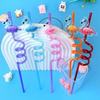 8-pack of flamingo-themed straws, perfect for decorating birthday parties, wedding receptions, beach parties, and bar parties,