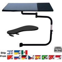 BL-OK010S Full Motion Chaise Pince Clavier Support Bureau D'ordinateur Portable + Tapis De Souris Carré + Chaise Bras Pince Coude Poignet Support Tapis De Souris